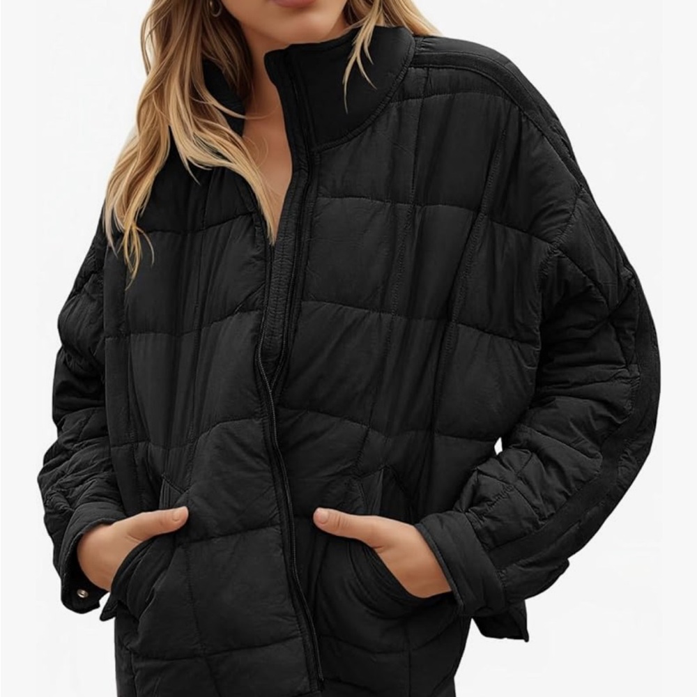 Black Quilted Puffer Jacket